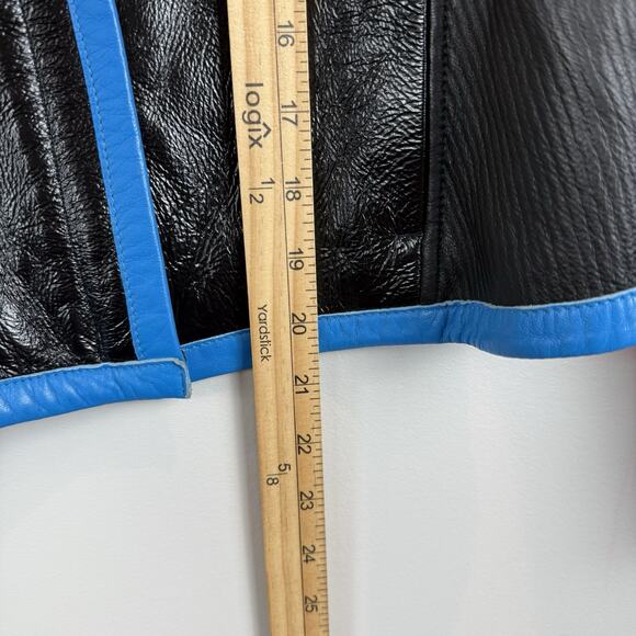 Helmut Lang Reversible Dual Leather Biker Jacket P XS Blue Black Grunge Zip Edge - Picture 16 of 16